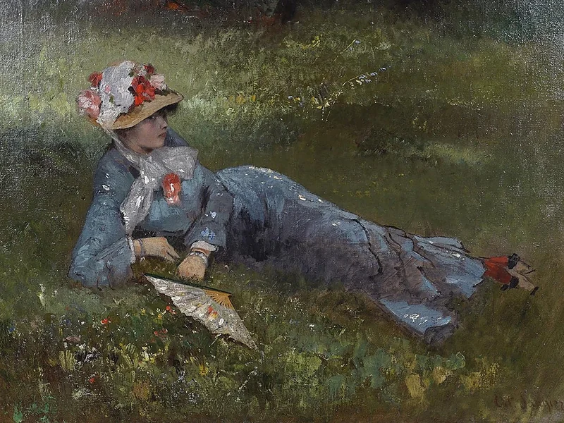1838-Octave Alfred Saunier - Signora tra i fiori